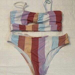 Striped Multicolor Bikini Set Small